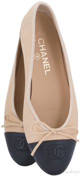 CC Cap Toe Beige Ballerina Flats