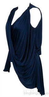 Blue Asymmetric Shoulder Top