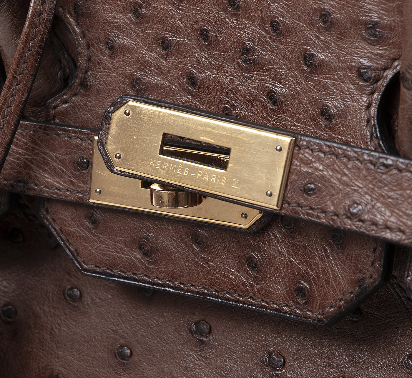 Hermes Vintage Birkin 35 Brown Ostrich GHW