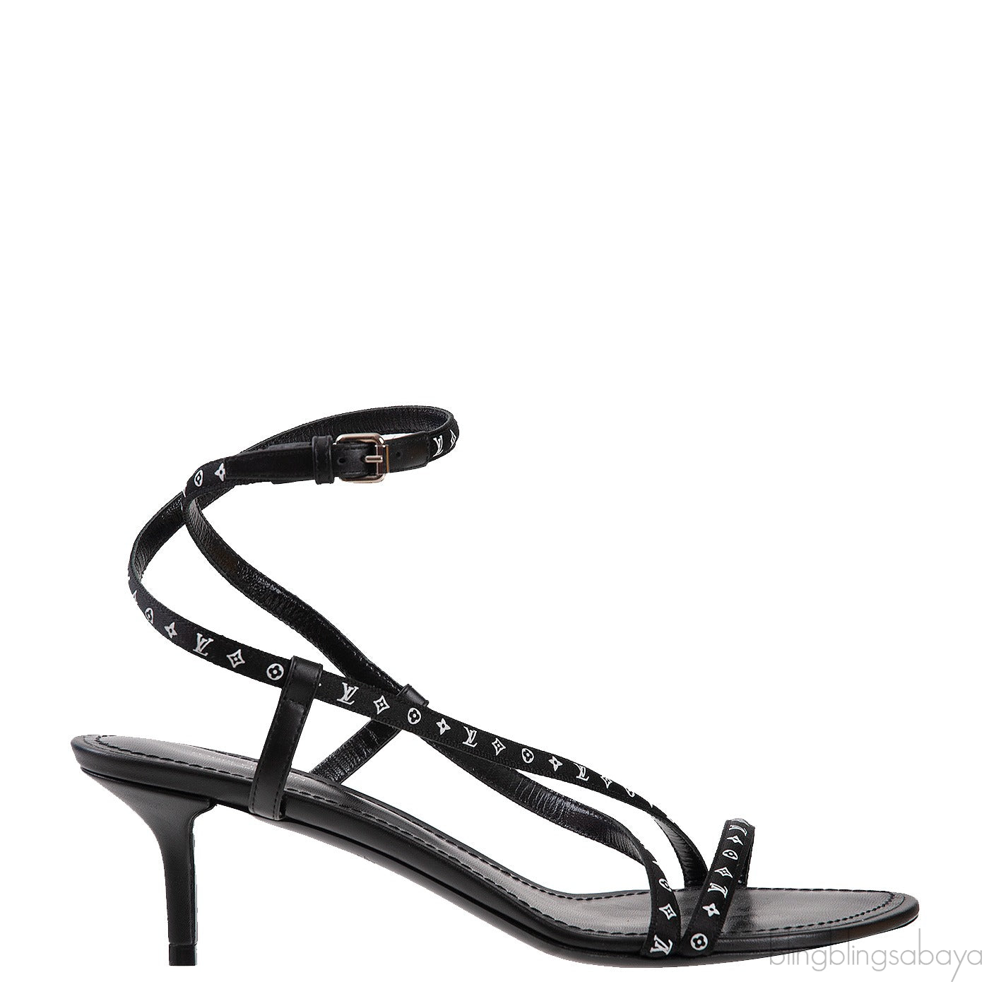 Black Monogram Citizen Strappy Sandals