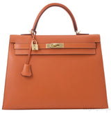 Kelly 35 Orange Epsom Sellier
