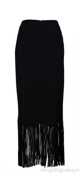 Tom Ford Black Fringed Skirt