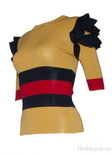 Tri-color Ruffled Knit Top