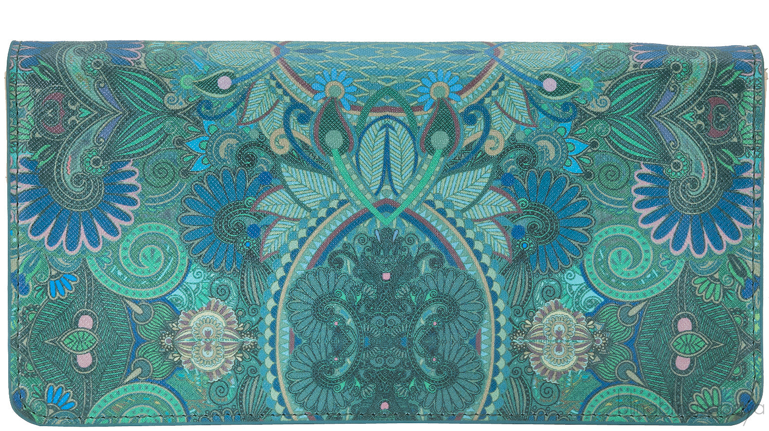 Girls Print Green Clutch Shoulder Bag