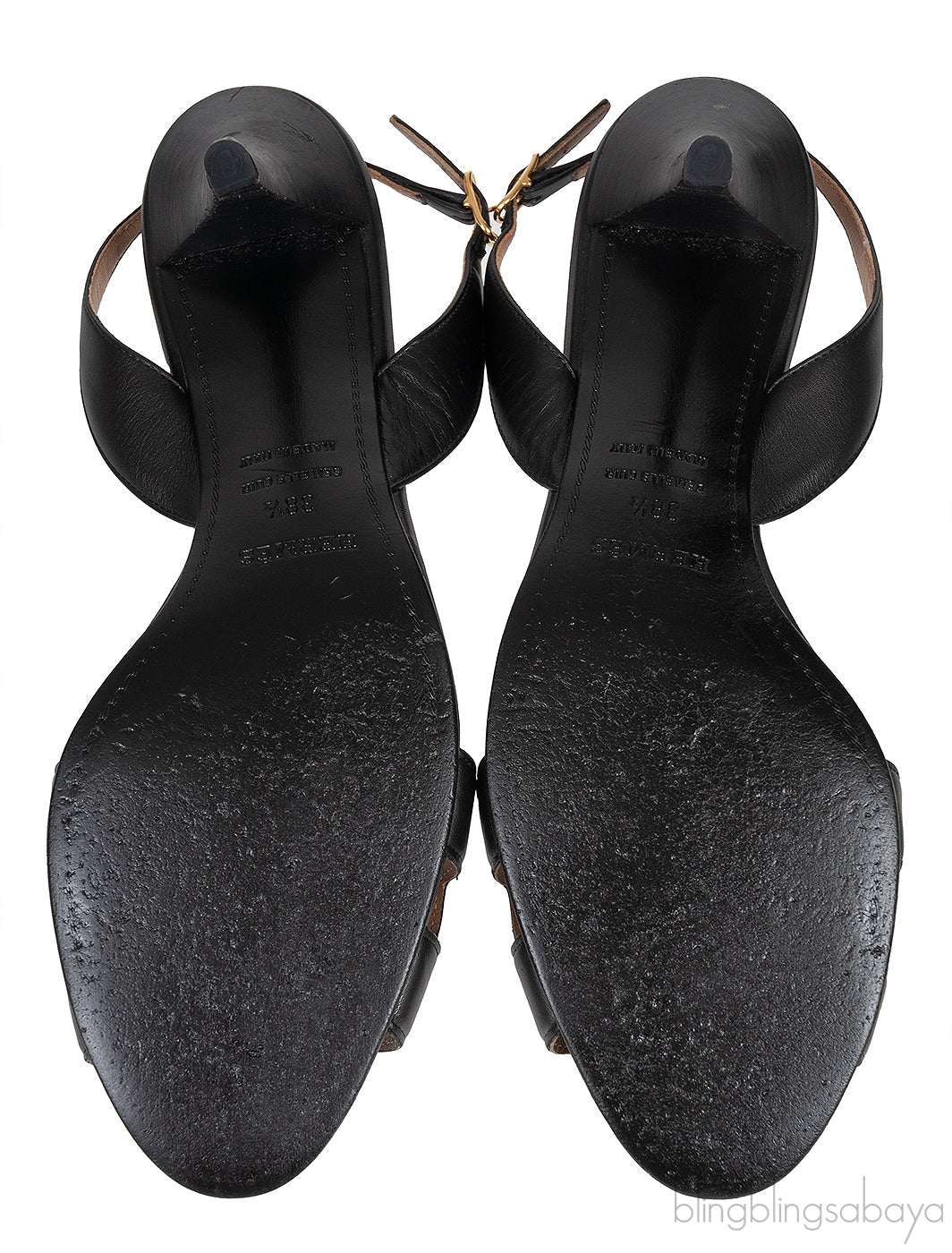Hermes Black Night 70 Slingback Sandals