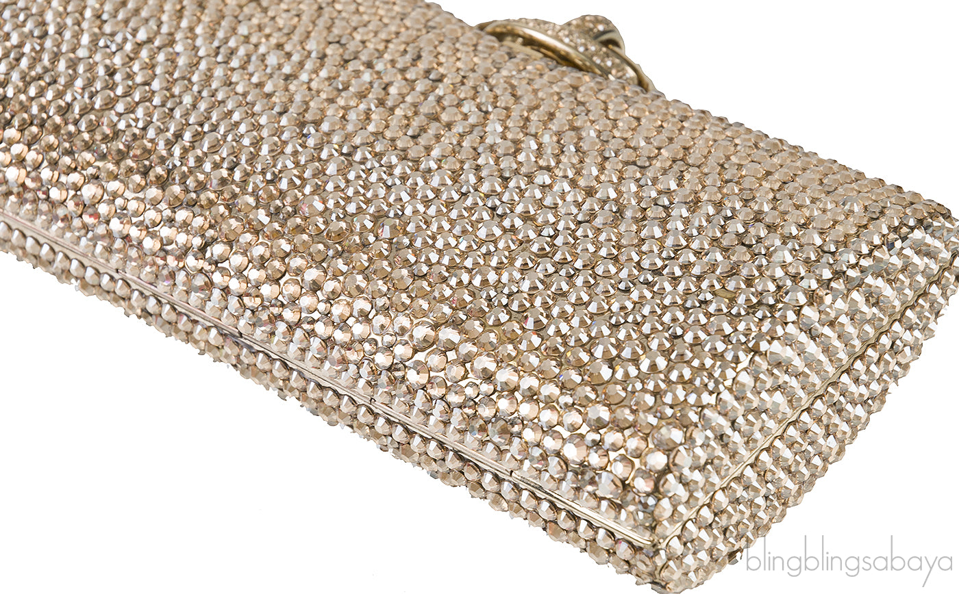 Gold Crystal Embellished Clutch