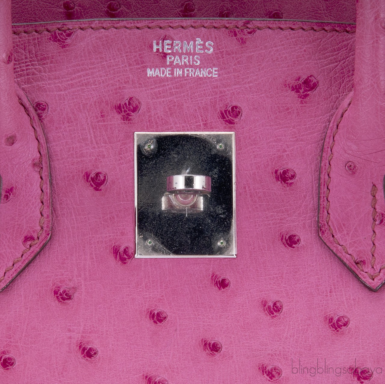 Birkin 35 Ostrich Fuschia Pink PHW