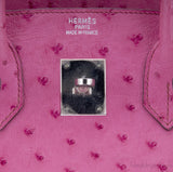 Birkin 35 Ostrich Fuschia Pink PHW