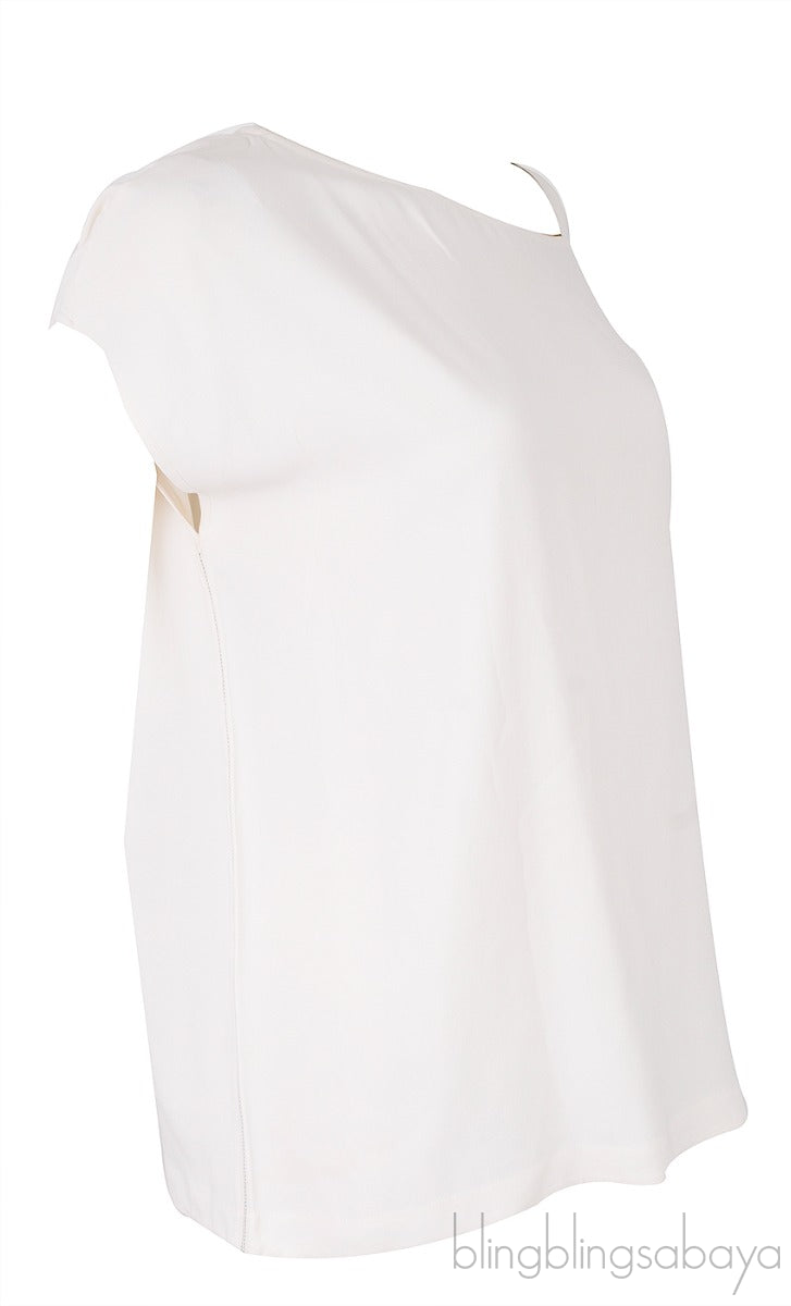 Asymmetric Shoulder Off-white Top