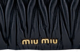 Black Matelasse Leather Clutch