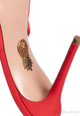 Aquazzura Red Love Link 105 Crystal Slingback Heel