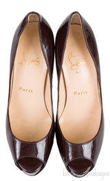 Plum Patent Peep Toe Pump