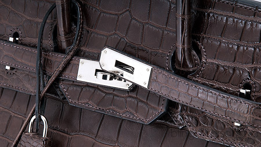 Birkin 35 Brown Matte Porosus PHW
