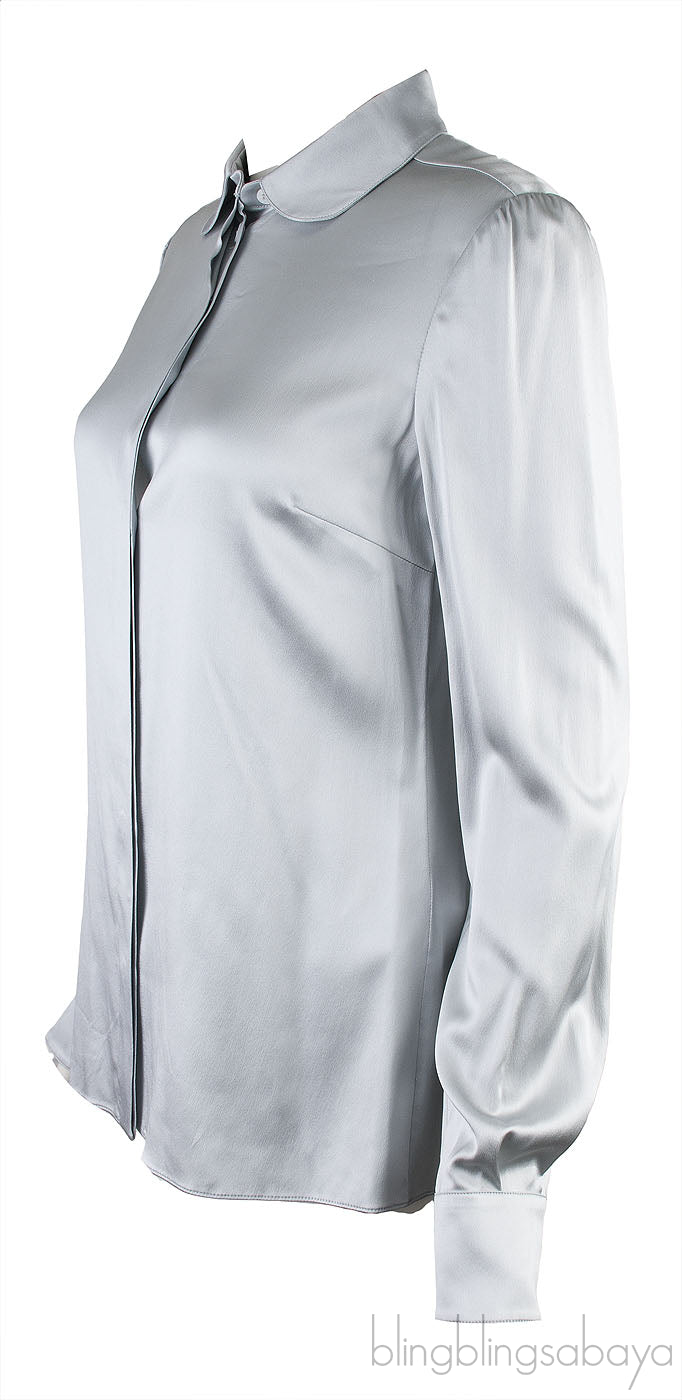 Metallic Grey Long Sleeve Shirt