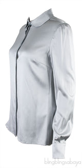 Metallic Grey Long Sleeve Shirt
