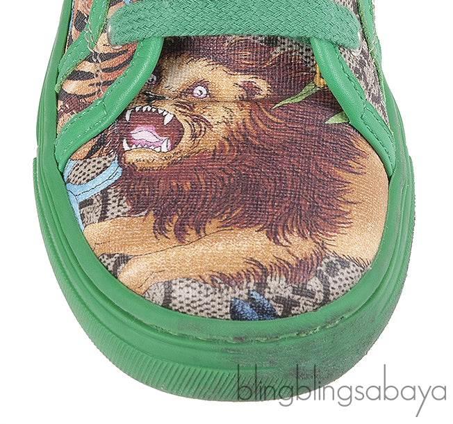 Gucci Green Safari Kids Sneakers