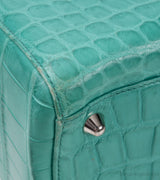 Lady Dior Large Green Crocodile Handbag