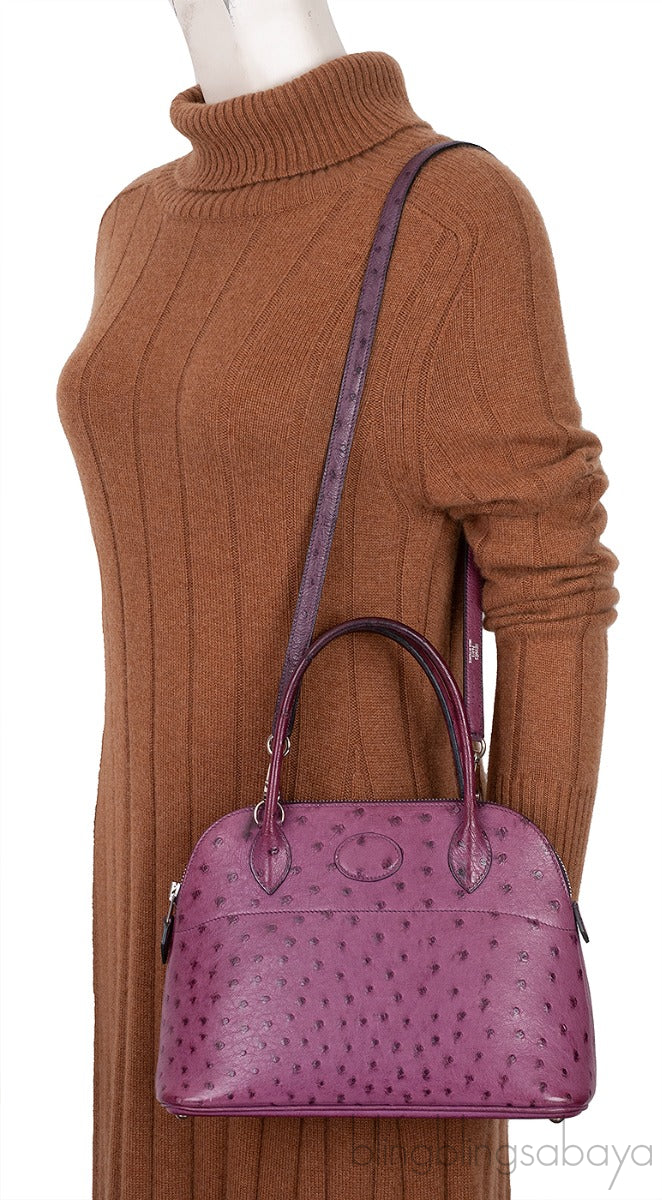 Bolide 27 Purple Ostrich Bag PHW