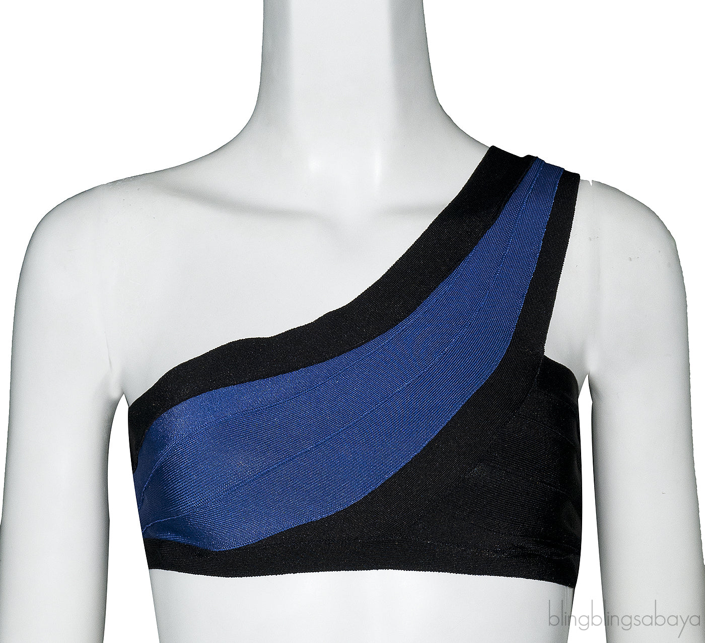 Herve Leger Blue Knit Swimsuit