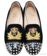 Intern Flat Velvet Spikes Loafer