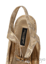 Dolce & Gabbana Metallic Gold Pointed Toe Flat Shoes
