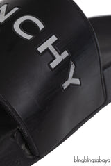 Givenchy Black Logo Print Pool Rubber Slides