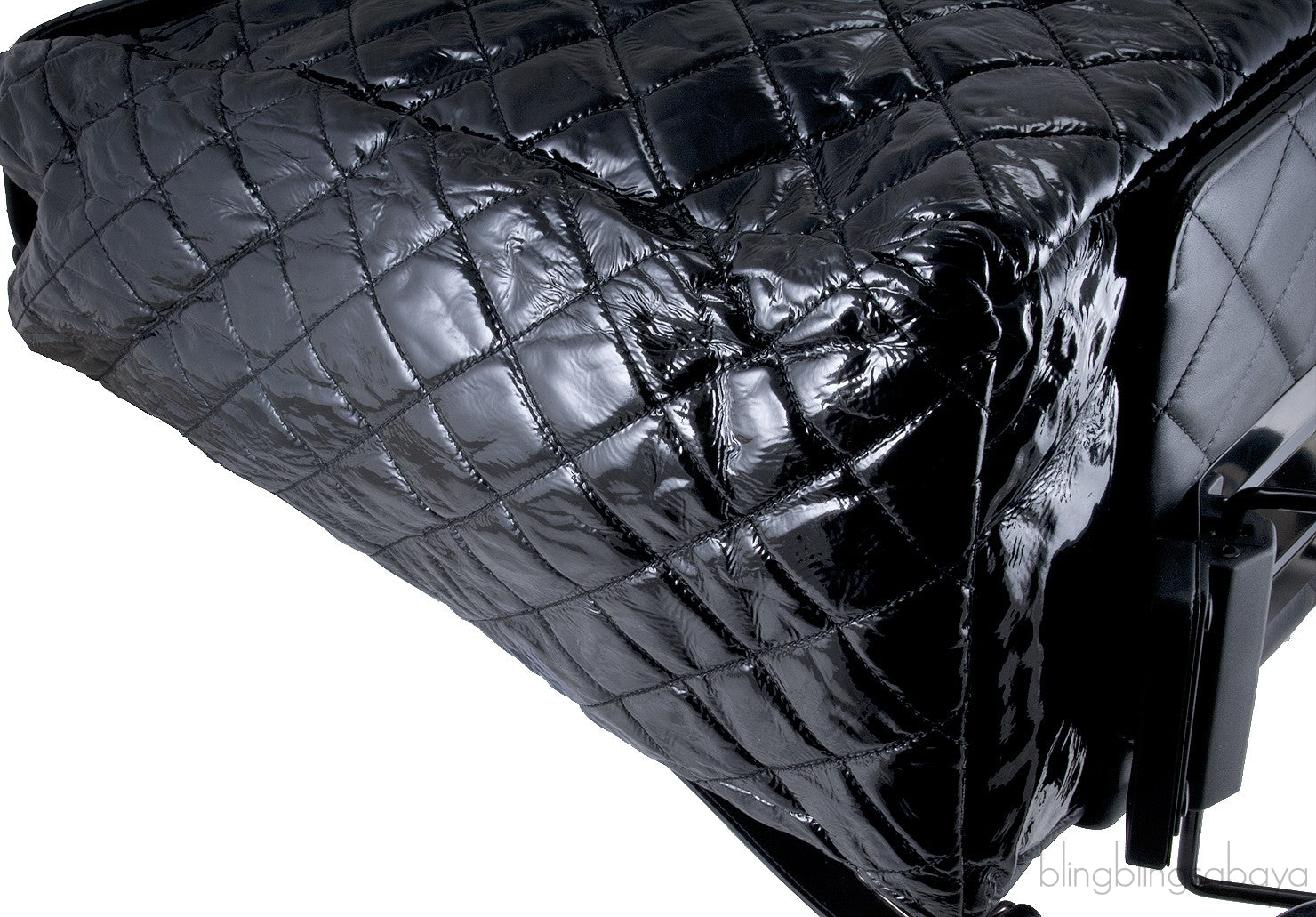 Black Quilted Shopping Trolley Bag