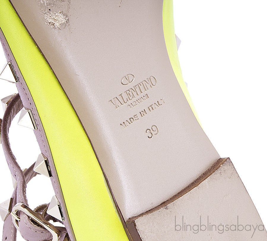 Citron Rockstud Flat Ballerina