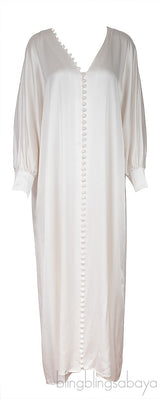 White Cannes Button Midi Dress
