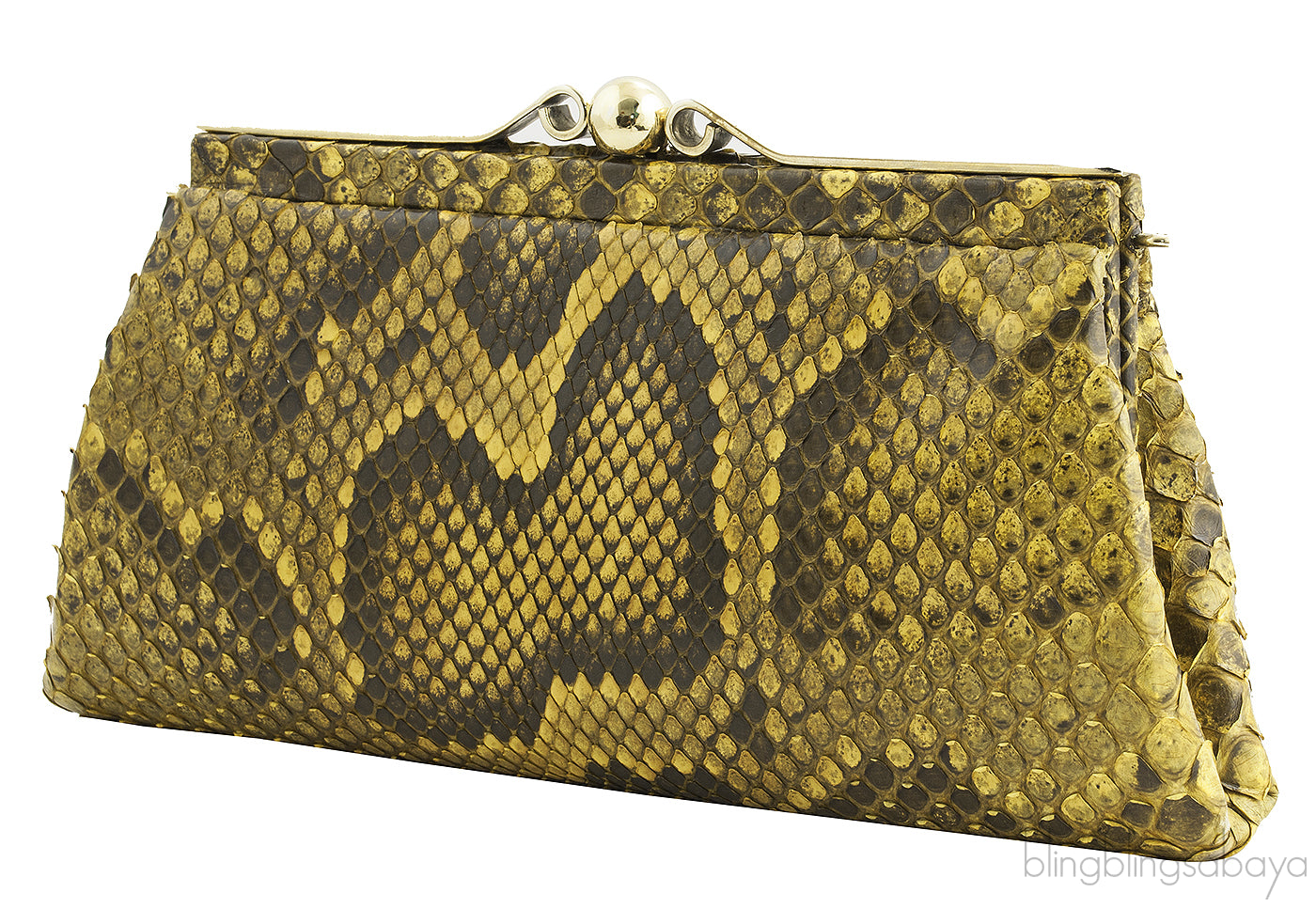 Yellow Python Clutch Bag