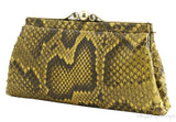 Yellow Python Clutch Bag