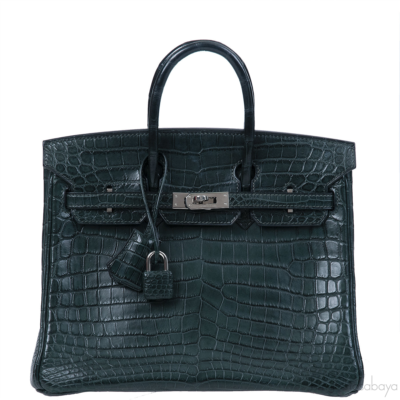 Hermes Birkin 25 Vert Cypress Matte Alligator PHW