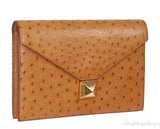 Hermes Vintage Medor Gold Ostrich Clutch