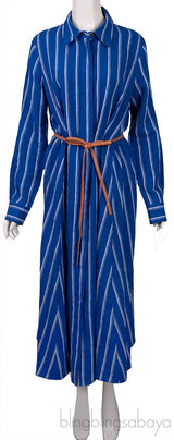 Waylon Belted Striped Linen Shirt Dress