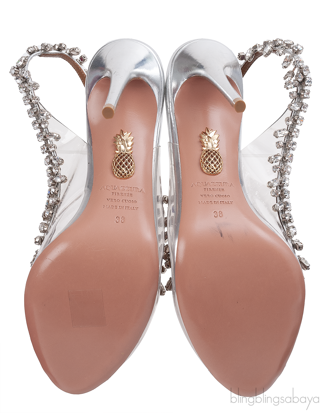 Aquazzura PVC Crystal Slingback Heels