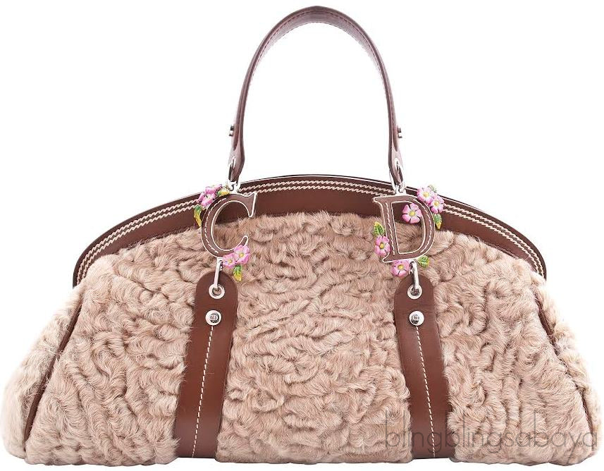 Persian Lamb Fur Satchel Handbag