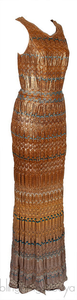 Metallic Gold Sleeveless Maxi Dress