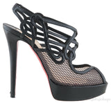Black Mesh Strappy Pump