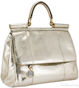 Miss Sicily Metallic Gold Snakeskin Bag