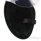 Black PVC Slingback Heels