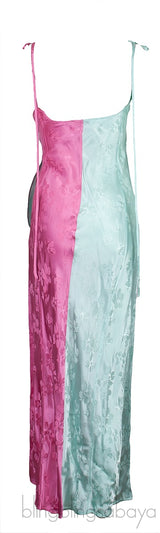 Bi-color Crystal Embellished Wrap Dress