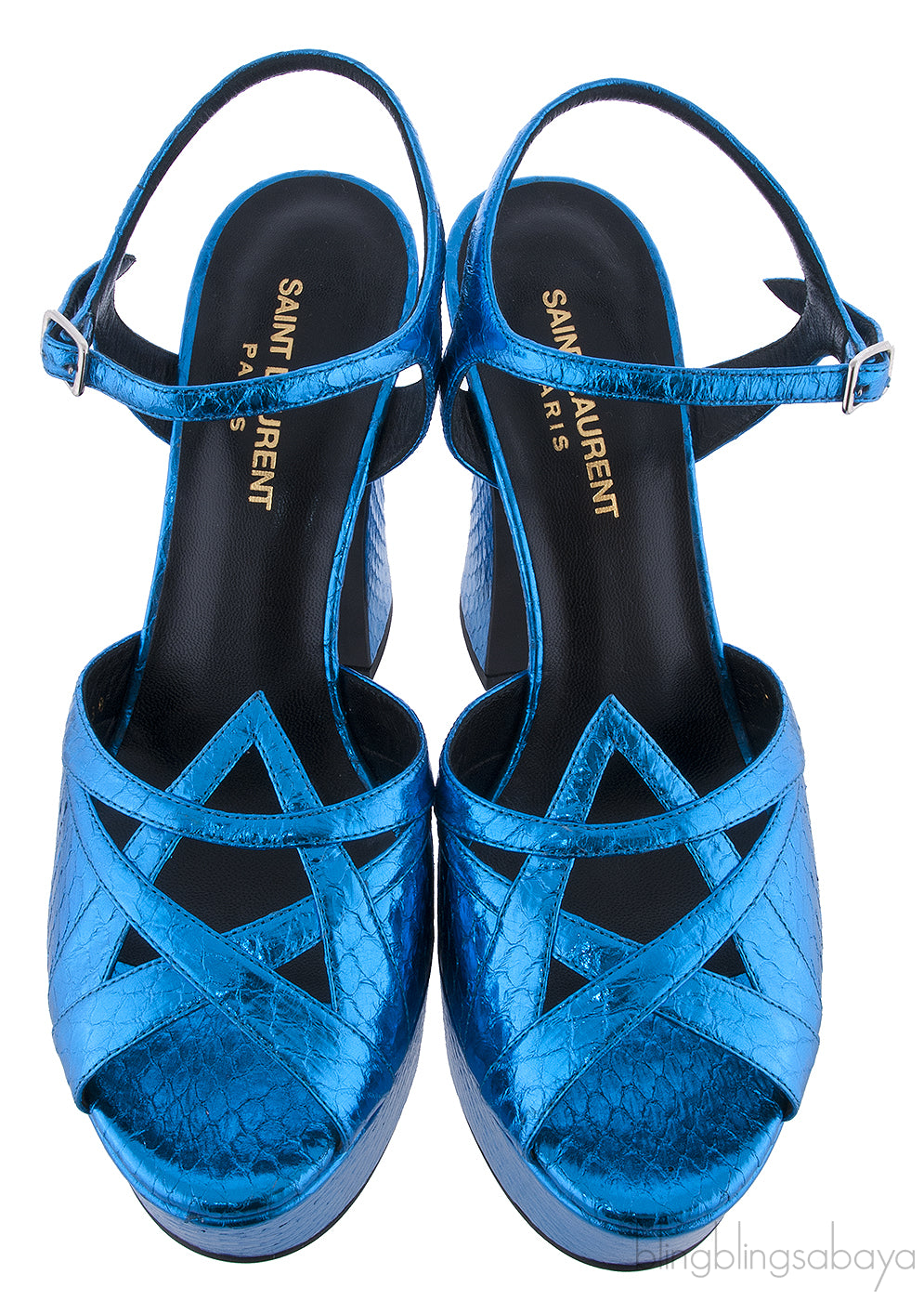Candy Metallic Blue Platform Sandals