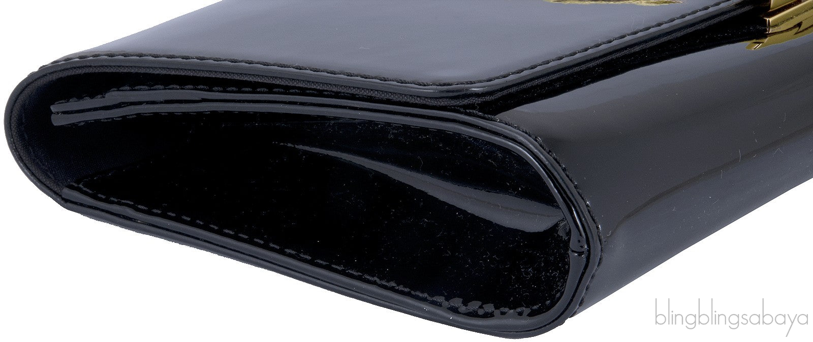 Louise Black Patent Clutch