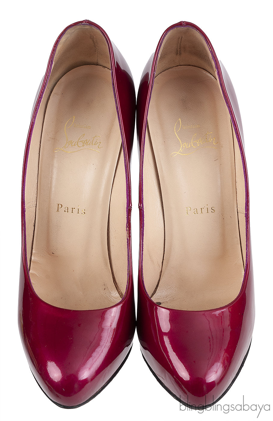 Christian Louboutin Feticha Cramberry Metal Patent Pump