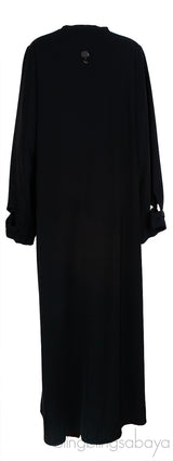 Black Beaded Cut-out Abaya