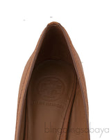 Brown Peep Wedge Heels