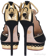 Sunset Art Deco Suede Pump