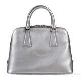 Silver Saffiano Promenade Top Handle Bag