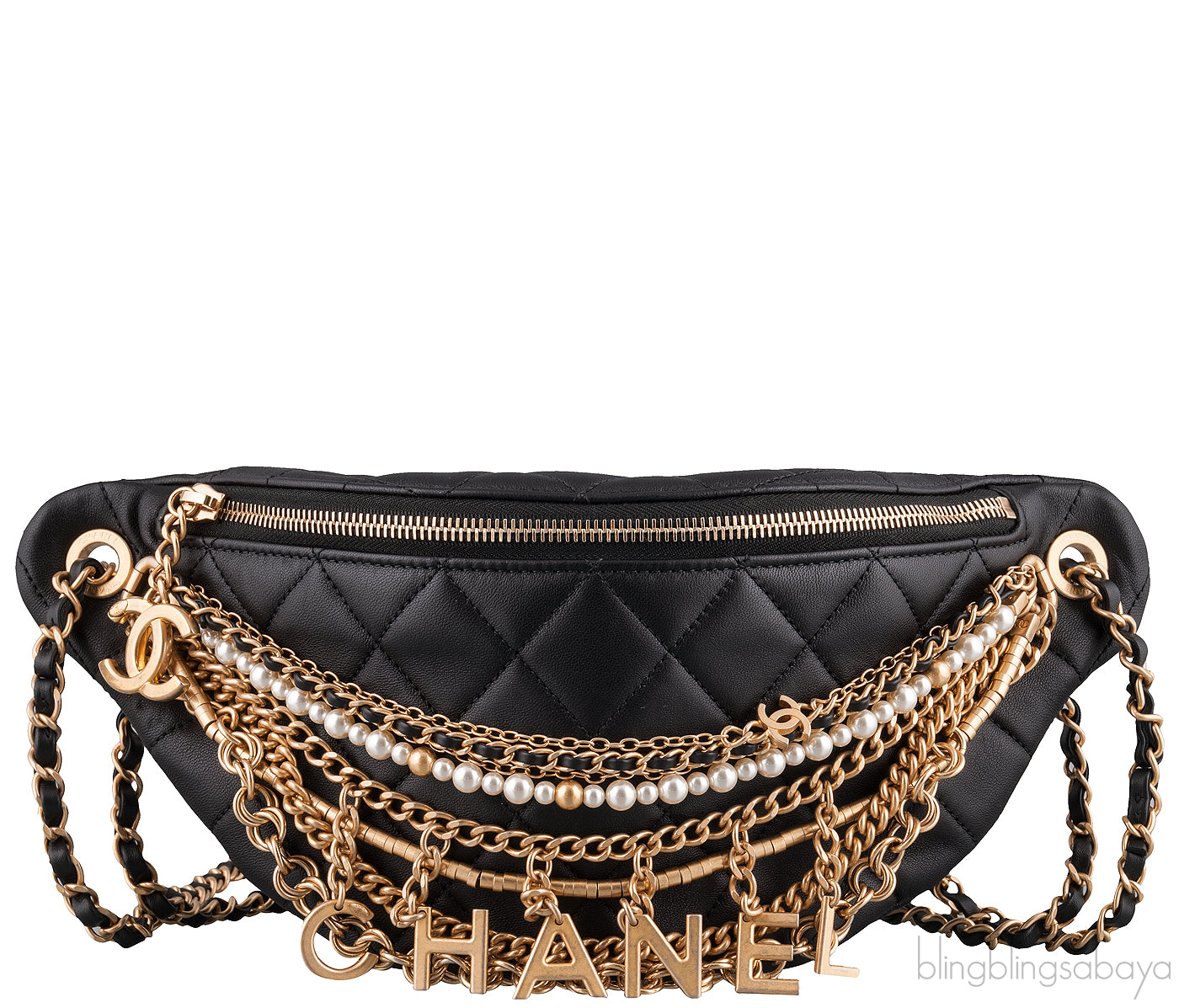 Lambskin Quilted Chain Belt Bag