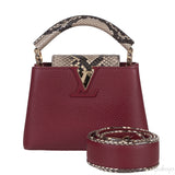 Burgundy Natural Python Mini Capucine Bag